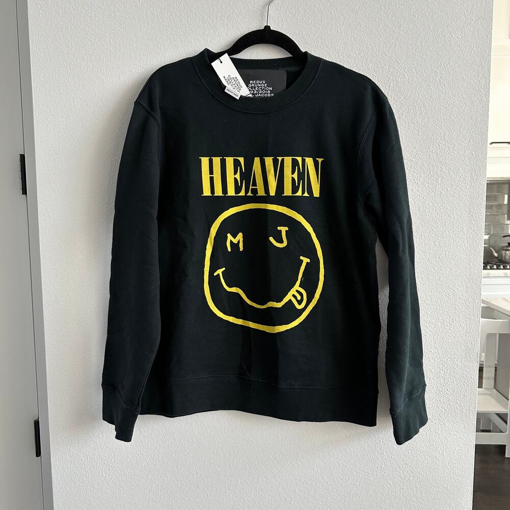 NIRVANA Marc Jacobs Redux Grunge Sweatshirt Unisex-Oversized Size XS